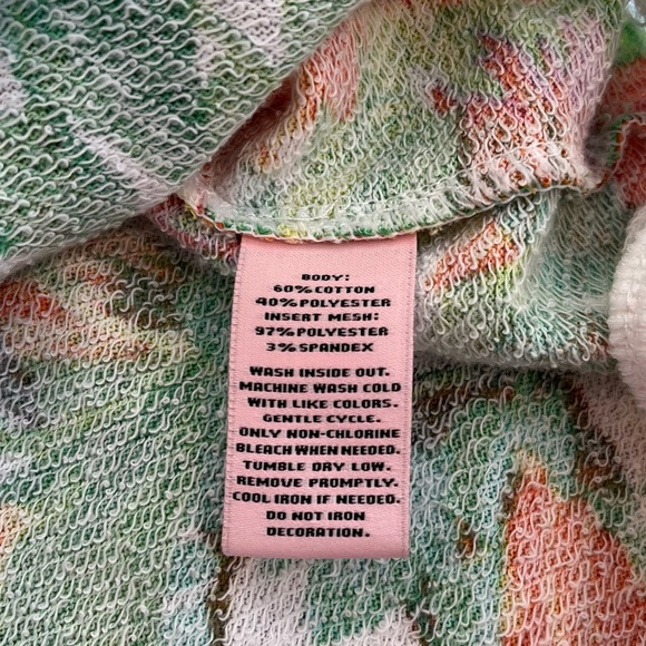 JUICY COUTURE PALM PRINT T-SHIRT TROPICAL RESORT GREEN WHITE TOP CASUAL - Picture 13 of 14